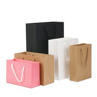 Sacs cadeaux en papier Kraft essentiels de base, emballage, sac de rangement avec Logo personnalisé pour sac à bijoux de mariage avec poignée