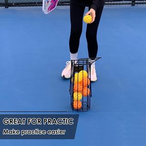 Colector de bolas de tenis y Pickleball portátil negro de Metal personalizado, contenedor de tolva recogedor para recoger - Product Image 2
