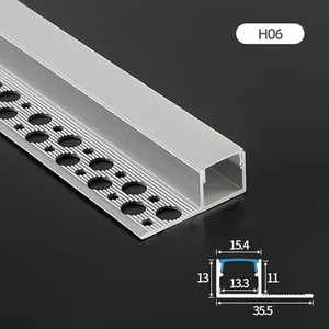 H06 Plasterboard Recessed Linear Strip Light Alu Channel Heat Sink Drywall Gypsum Wall Plaster-in Aluminium LED Profil