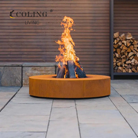 Brasero moderne autoportant en acier Corten robuste pour combustion du bois, pour jardin et terrasse, 75000 BTU+, Fabricant sur mesure