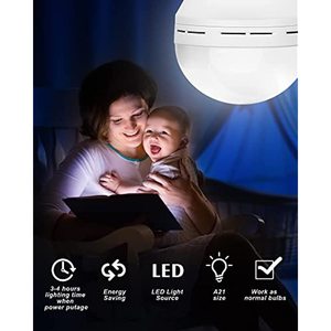 Ampoules LED rechargeables, <span class=keywords><strong>ampoule</strong></span> LED d'urgence, <span class=keywords><strong>ampoule</strong></span> de secours <span class=keywords><strong>à</strong></span> batterie avec crochets de suspension, culot E27 pour panne de courant <span class=keywords><strong>à</strong></span> domicile - Product Image 2