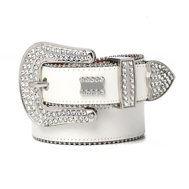 Cinturón occidental brillante con diamantes de imitación para hombre y mujer, cinturón con diamantes de imitación