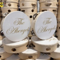 Tambourin miniature en gros de 4 pouces, instrument de musique personnalisé, tambourin de mariage en bois, prix du tambourin de mariage
