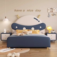 Meubles de chambre à coucher modernes et luxueux, lits rembourrés doux, lit double pour enfants, lit double en bois, lit princesse avec matelas
