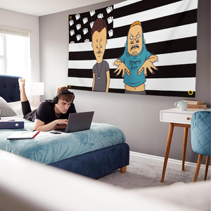Bannière décorative amusante <span class=keywords><strong>Beavis</strong></span> et Butt-Head, motif papier toilette et drapeau américain 3x5ft, pour dortoir et décoration de niche masculine - Product Image 6