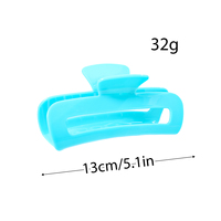 Pince à cheveux carrée en plastique, style requin, 13 cm, creuse, givrée, pour femmes, style européen-américain, vente en gros