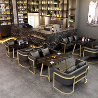 Nouvelle table à manger rectangulaire moderne avec plateau en marbre, 4 chaises, meubles de maison, pieds en métal, pour appartement, restaurant, hôtel