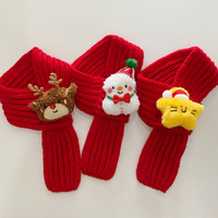 Nouvelle Tendance Noël Hiver Écharpe Tricotée Coupe-Vent pour Chien et Chat avec Décoration Mignonne Père Noël Renne Sapin