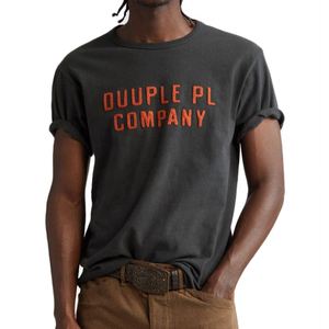 Camiseta Casual de Verano para Hombre con Logotipo Personalizado Bordado, Talla Grande, Algodón y Cáñamo, 200 Gramos, Tejido de Punto, Patrón de Letras, Ecológica - Product Image 1