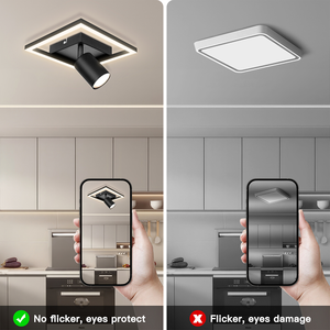 Spot de <span class=keywords><strong>plafond</strong></span> GU10 personnalisable, design moderne et minimaliste, cadre noir, panneau lumineux 13W, spot 5W, 4000K, pour salon, chambre à coucher - Product Image 6