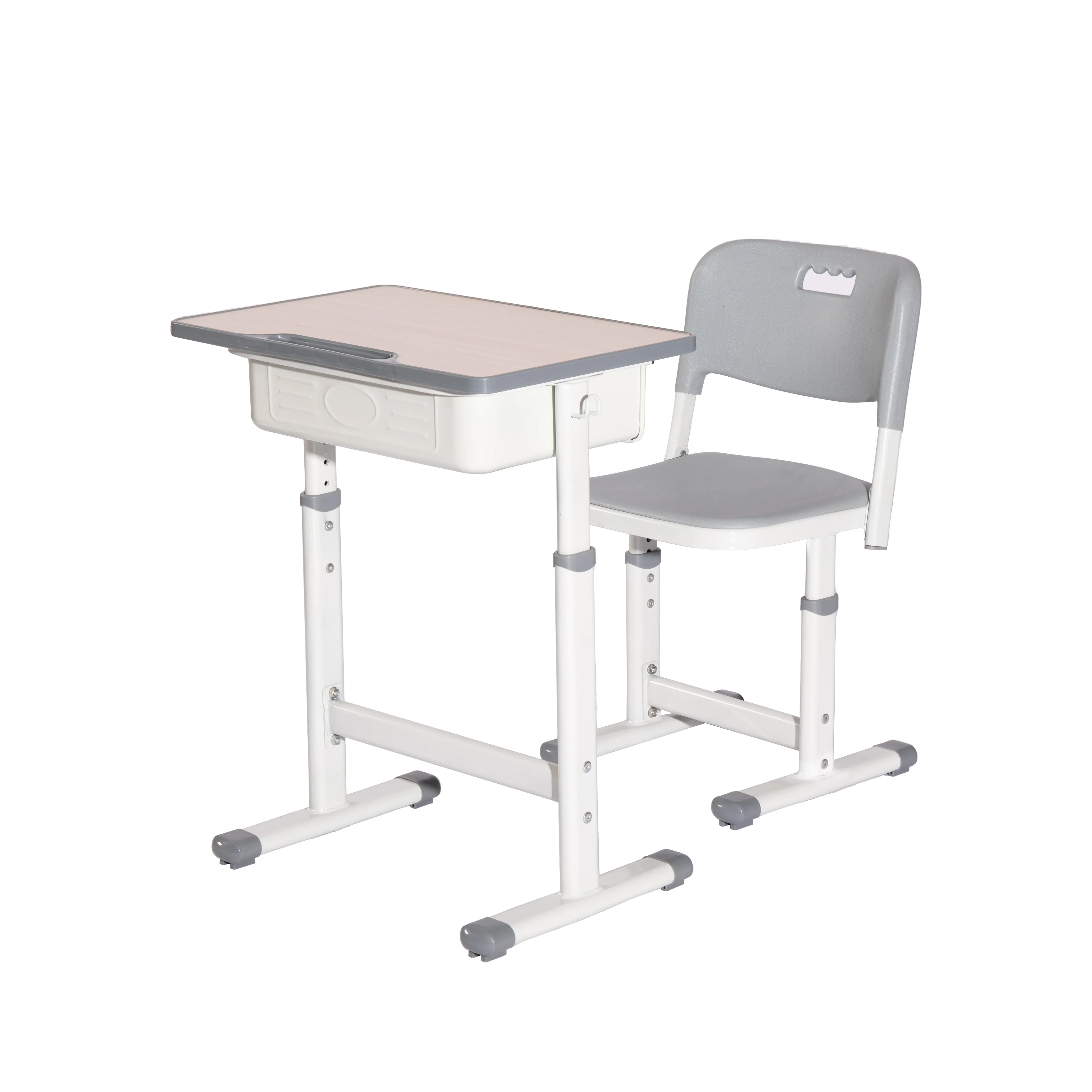 Meja siswa logam tinggi dapat disesuaikan dan kursi desain Modern untuk sekolah & universitas menengah & Dasar