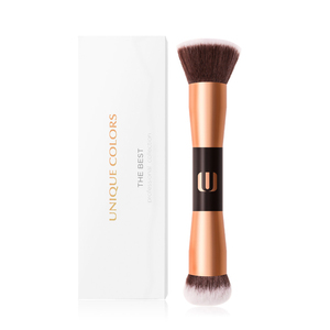 Oro rosa logo two in one Cosmetici Doppia end di trucco in polvere e crema foundation brush - Product Image 1