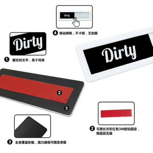 Magnetic Dishwasher Indicator Sign Acrylic Dirty Clean Toggle Label For Dishwasher Parts White And Black - Product Image 1