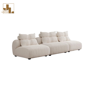 Sofá modular de lujo para sala de estar, moderno y sencillo, para Hotel, Villa, marco de madera, juego de sofás cómodos de tela blanca, muebles - Product Image 6