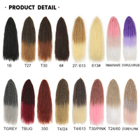 Extensions de cheveux synthétiques en fibre haute température pour tresses brésiliennes Marley de 28 pouces, épaisses, afro crépues, pour tressage au crochet, vente en gros