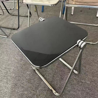 Jardin extérieur Salon TV Canapé-lit Table d'appoint Plastique Acrylique Métal Table basse de pique-nique pliante