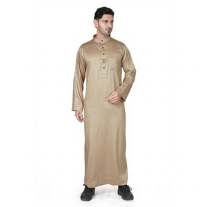 Thobe Saoudien Beige Premium pour Hommes, Kandura Arabe à Manches Longues avec Col Montant pour Acheteurs du Moyen-Orient et d'Europe – Modèle Classique - Product Image 1