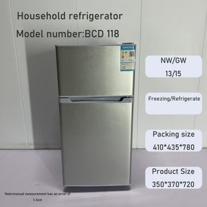 Home Use 118L Mini Fridge Double Door Upright <b>Refrigerator</b> Combined Freezer and <b>Refrigerators</b> <b>Refrigerator</b> - Product Image 3