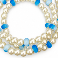 Câble de charge rapide multi-USB 4-en-1 Fresh Blue Pearl avec perles, accessoires de voiture, cadeau technologique tendance, câble Type C