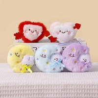 En gros, Mini porte-clés peluche rose en forme de lune, doux et rembourré, avec petit lapin, pour boutiques de cadeaux, prix de machines à griffes, ventes en gros