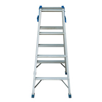 Échelle en aluminium légère conforme à la norme EN131, avec pieds antidérapants en caoutchouc bleu, support transversal stable, échelle de travail commerciale
