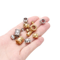 Perles entretoises à grand trou en acier inoxydable, sans ternissement, vente en gros usine, pour la fabrication de bijoux permanents DIY