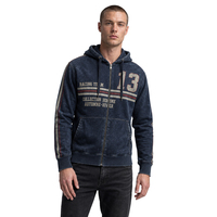 XUFEI OEM Logo personnalisé Fabricant de haute qualité Streetwear vintage Impression délavée à l'acide Fermeture éclair 100% coton Sweat à capuche zippé pour homme