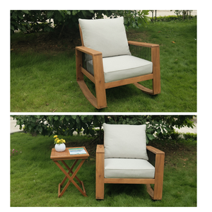 Silla Mecedora Resistente para Interiores y Exteriores, Muebles Minh Phuoc, Nueva Silla de Jardín de Madera de Acacia de Primera Calidad - Product Image 6