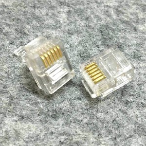 Rj11 Crystal Connector 6P6C Copper Core Voice Line <b>Plug</b> In <b>Adapter</b> For Telephone Connection - Product Image 1