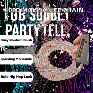 Collier Chaîne Tennis de Luxe pour Femme, Style Hip Hop, en Argent S925 Plaqué Rhodium, avec Moissanite Certifiée IGI 2-5MM, Bijoux Fins - Product Image 2