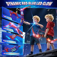Ensemble de tir Spider-Man 2 pièces avec lumières LED, cible sur pied rouge/bleue, utilisation intérieure/extérieure, pour les enfants de 0 à 24 mois, cadeau unisexe