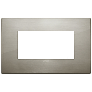 Vimar Brushed Steel Wall <b>Plate</b> 15x9.6 Cm For <b>Switches</b> - Product Image 1