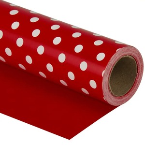 Custom Eco-Friendly Recyclable <b>Red</b> Polka Dot Coated <b>Paper</b> Roll Double-Sided Waterproof Art <b>Paper</b> for Gift Craft Packaging - Product Image 1
