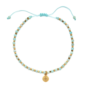 Pulsera de cuentas estilo bohemio hecha a mano Cadena de cuerda ajustable de piedra natural para mujeres y chicas adolescentes regalo de joyería de moda - Product Image 5
