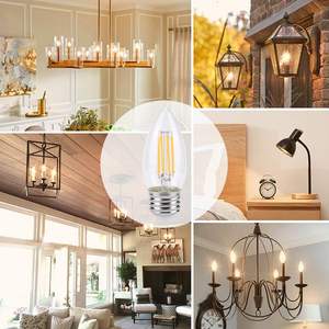 4 упаковки E26 канделябры светодиодные лампочки 4 Вт (эквивалент 40 Вт) светодиодные люстры лампочки 2700K теплый белый Потолочный вентилятор лампы - Product Image 5