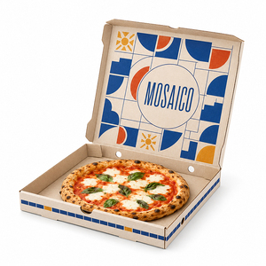 Boîtes à pizza en <span class=keywords><strong>carton</strong></span> ondulé mat écologiques <span class=keywords><strong>de</strong></span> 8 à 16 pouces, impression personnalisée, plateau à miettes carré blanc avec logo, vente en gros - Product Image 1