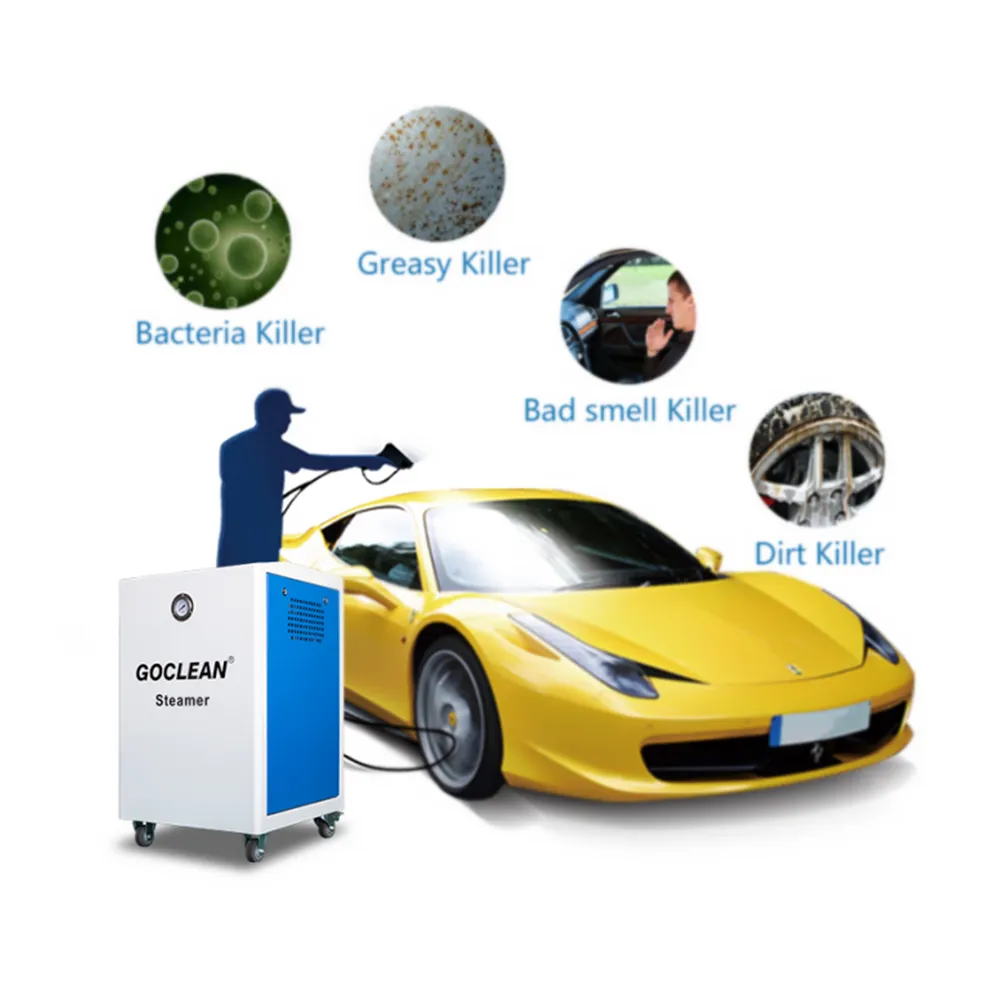 GOCLEAN taşınabilir Optima vapur araba yıkama makineleri ekipmanları mobil buharlı yıkama araba yıkama