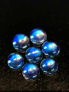 AAAAA+++ Juego de 7 Cabujones Redondos de Calidad Superior, Color Morado Natural, Tratados Térmicamente, con Destello Azul, Multitamaño, Increíble - Product Image 4