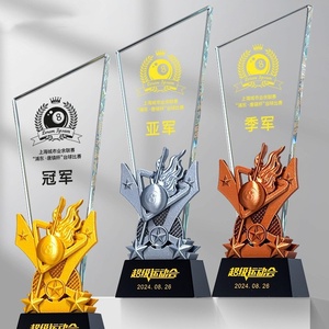 2025スポーツシリーズカスタマイズクリスタルトロフィーゴールドシルバー銅色チャンピオンメダルサッカー陸上競技大会 - Product Image 2