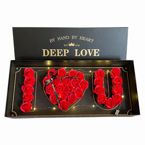 Eco-friendly I for LOVE yand Heart Wish saponea scatola regalo di fiori rose conservate essiccate per la laurea di compleanno di San Valentino nuovo - Product Image 5