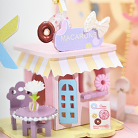 IIECREATE Mainan Edukasi Miniatur Kayu DIY - Puzzle 3D Rakitan Ramah Lingkungan Buatan Tangan Skala 1:24 dengan Kotak Warna Menarik