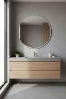 Meubles de salle de bain de luxe avec dessus en marbre |   Ensemble lavabo et colonne pour la rénovation des salles de bain d'hôtels et de villas