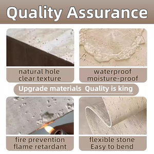 Panel de Piedra Flexible para Exteriores, Revestimiento de Pared Exterior con Aspecto de Piedra, Panel de Piedra Artificial MCM, Travertino Dorado Flexible - Product Image 4