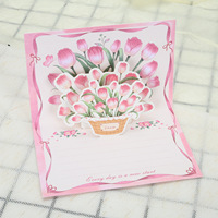 Carte de vœux 3D pop-up Evergreenwrap, bouquet de roses et de tulipes, carte postale, carte de vœux pour la fête des mères, la Saint-Valentin, la fête des enseignants