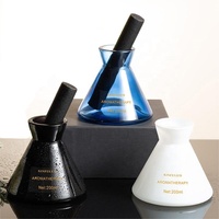 HONGYU 250ml coloré liège décor à la maison en forme de cylindre diffuseur de roseau bouteille aromathérapie verre huile essentielle conteneur