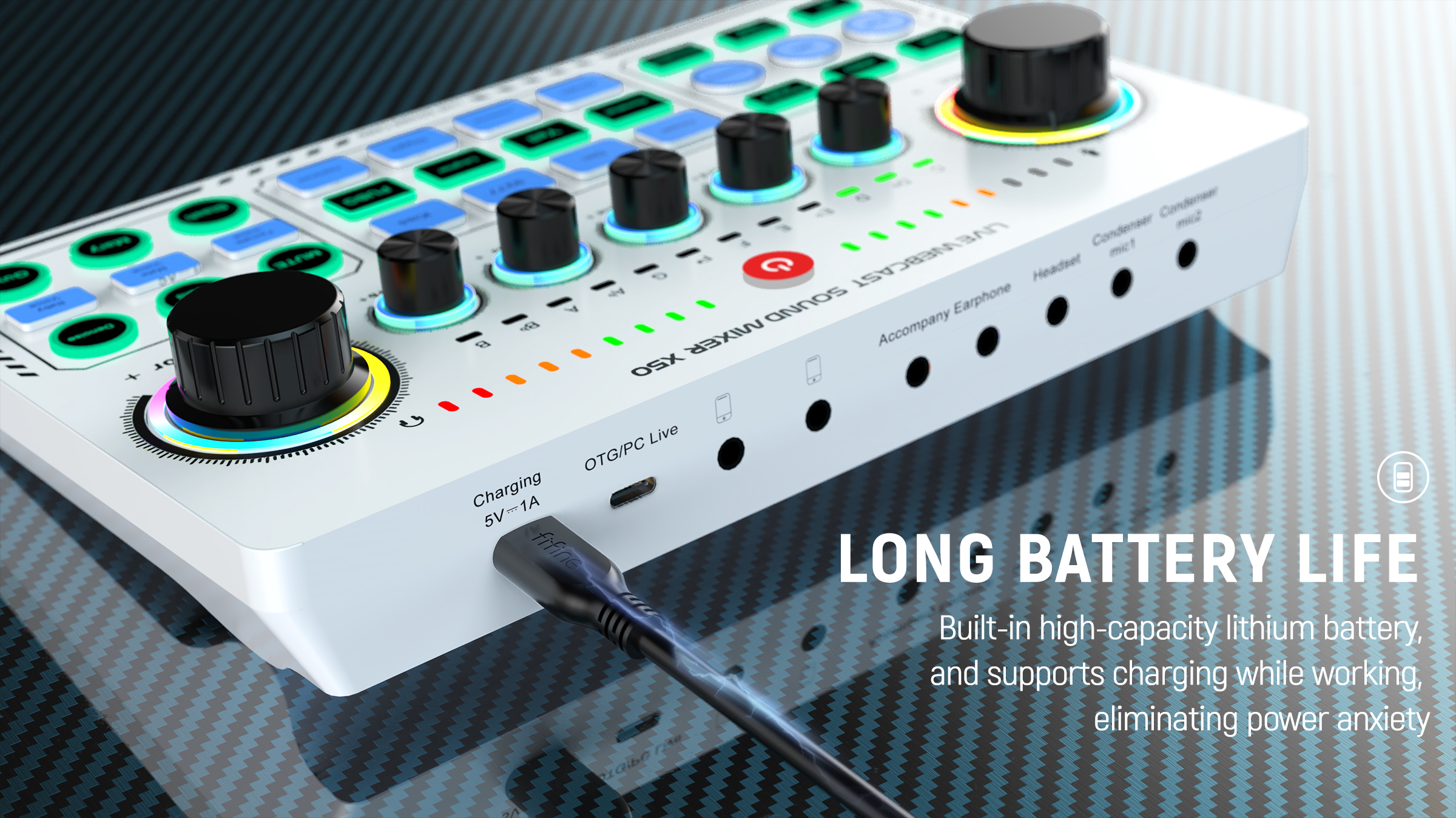 X50 Professional Recording Studio Sound Cards Live Stream USB Sound