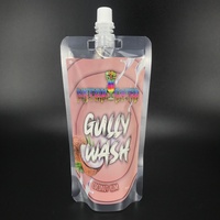 Pochettes souples transparentes de 8 oz avec bec verseur pour échantillons de vin et aliments, emballage plastique autoportant pour liquides