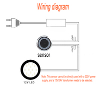 Sakelar Sensor Sentuh Peredup Tanpa Tingkat 60W/100W Kontrol Sub untuk Lampu LED Bawah Kabinet DC 12V/24V