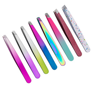 Stainless Steel Eyebrow Tweezers 93mm Slanted Tip For Eyebrow Trimming Beauty Tools Durable Home Use - Product Image 2