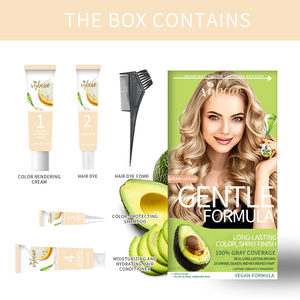 <span class=keywords><strong>Tinte</strong></span> para el Cabello <span class=keywords><strong>Rubio</strong></span> Dorado en Crema, Larga Duración, Cobertura Total de Canas, Brillo Vibrante, Suave, Antiencrespamiento, Uso Profesional en Salón, OEM ODM - Product Image 2